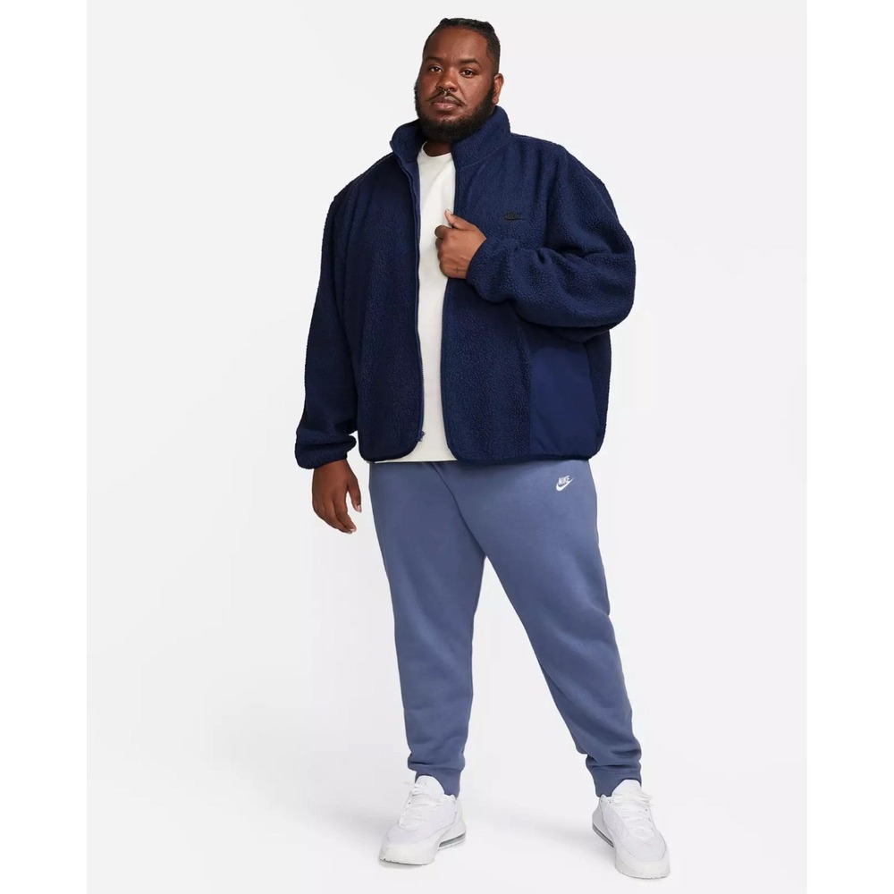 Nike Club Fleece Sherpa Winterized Full‎ Zip Jacket Blue FB8386-410 Men's Size S - Picture 12 of 12